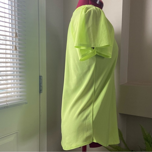 Lily Morgan women green short sleeve pullover sheer top. Size S. Used. - Picture 7 of 10